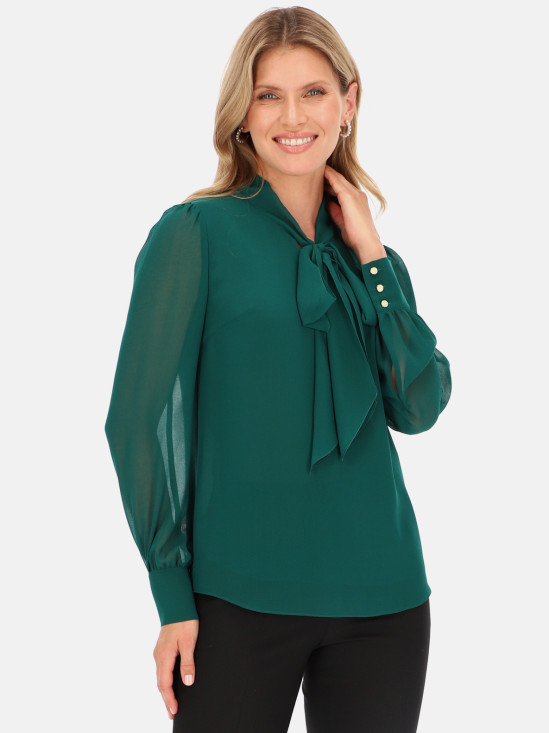  Zielona bluzka damska z szarfą L'AF Pola