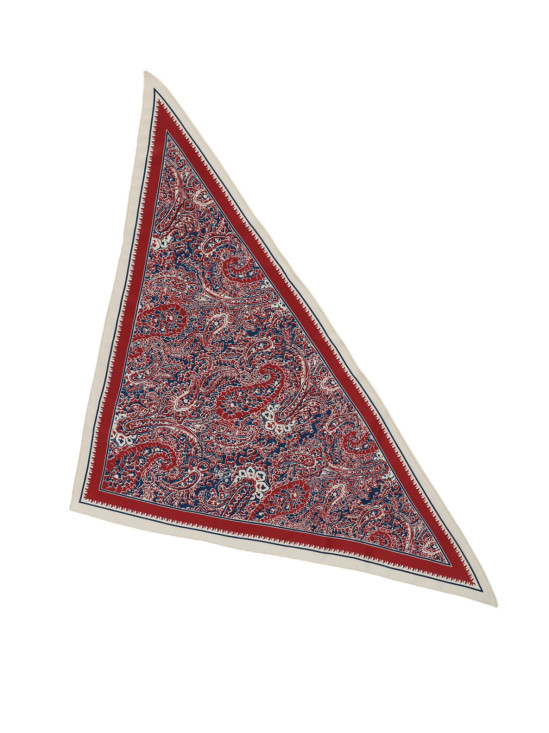  Jedwabna apaszka paisley czerwień i granat Potis & Verso