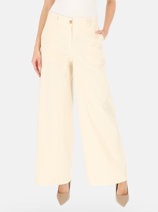  Białe bawełniane spodnie damskie L’AF Lora