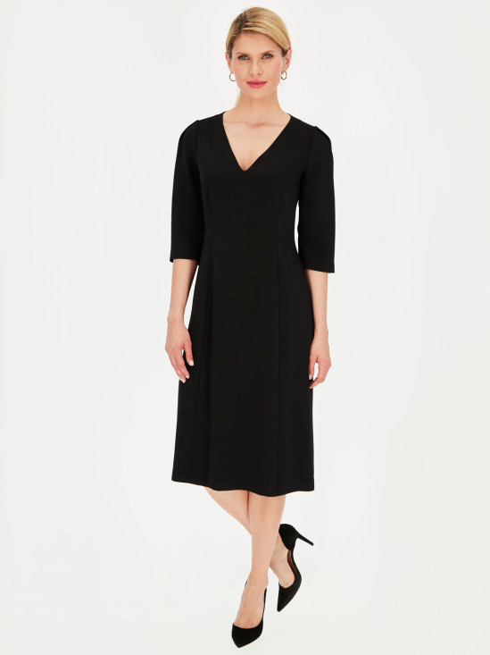  Elegancka czarna sukienka z paskiem Potis & Verso Taylor