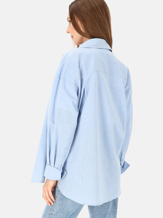  Błękitna koszula damska bawełniana oversize L'AF Keri
