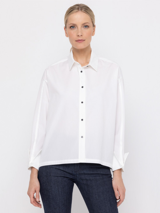  Biała bawełniana koszula Deni Cler Milano