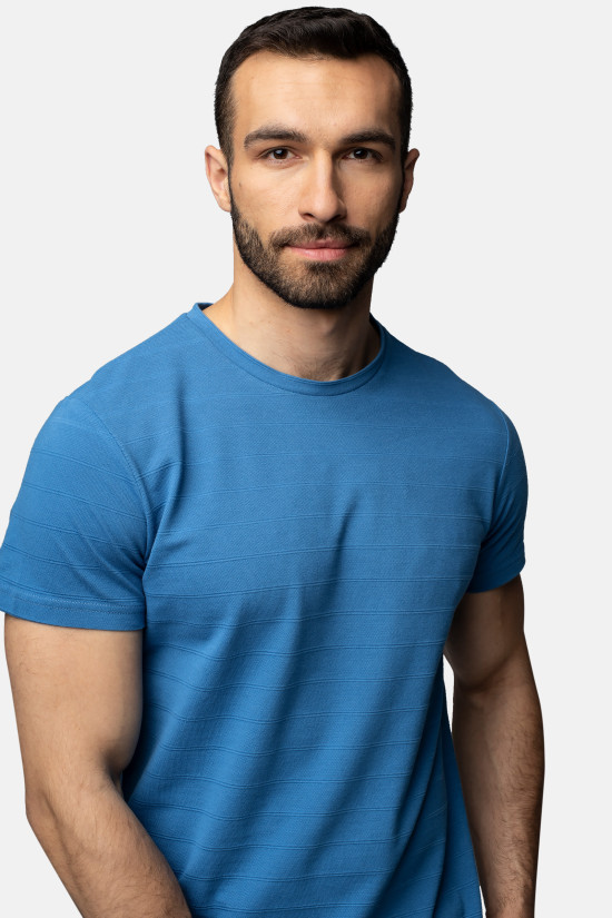  Bawełniany t-shirt w prążki Recman Covas