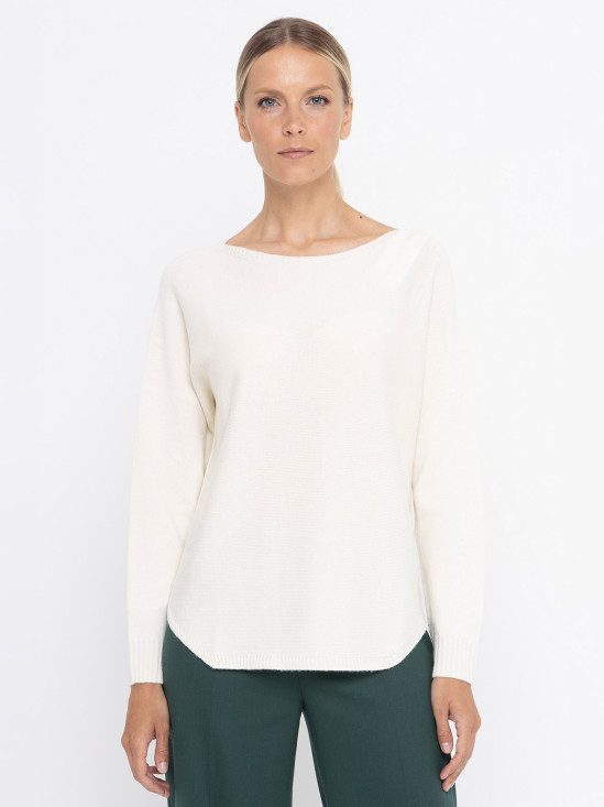 Wełniany biały sweter Deni Cler Milano