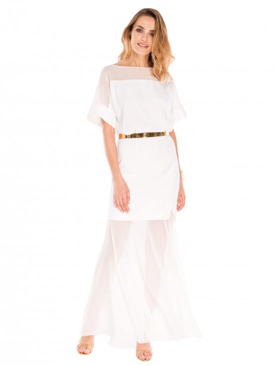  Elegancka biała sukienka maxi L'AF GLAM GL Sharon