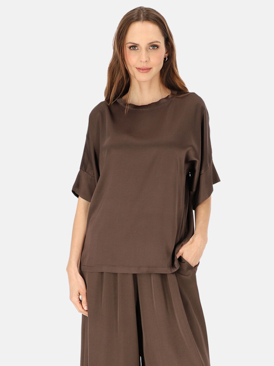  Brązowa bluzka damska z wiskozy L’AF Sheron