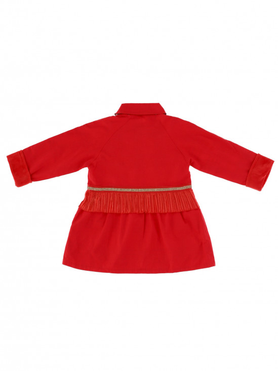  Czerwony płaszcz z plisowaną falbanką Anima by Justyna Steczkowska
