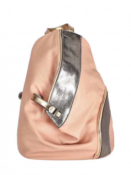  Różowy plecak z asymetrycznym zapięciem Verde