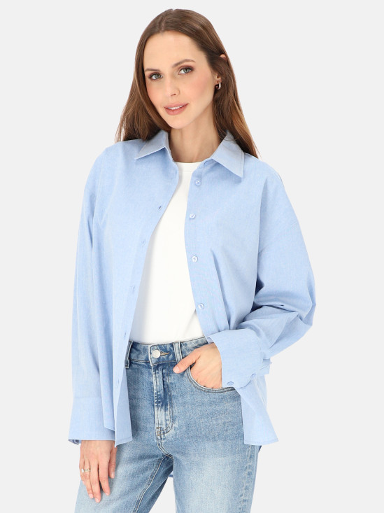  Błękitna koszula damska bawełniana oversize L'AF Keri