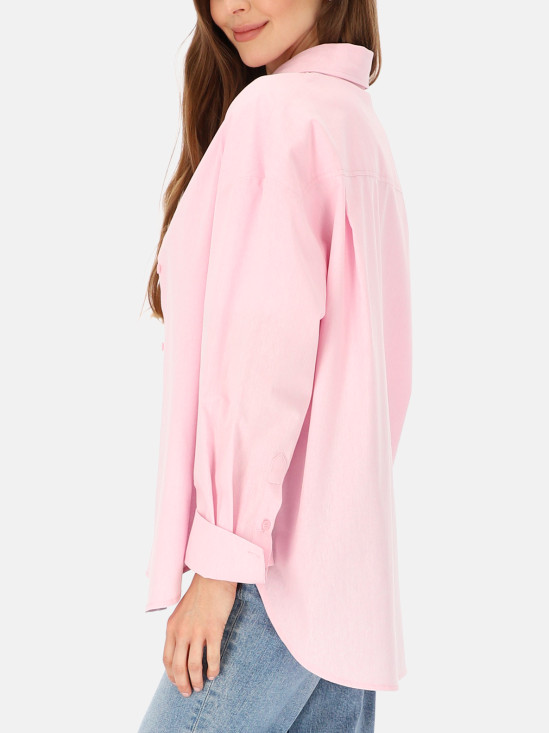  Różowa koszula damska bawełniana oversize L'AF Keri