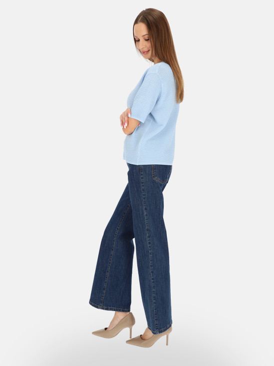  Błękitna bluzka z fakturowanej dzianiny L’AF Ari