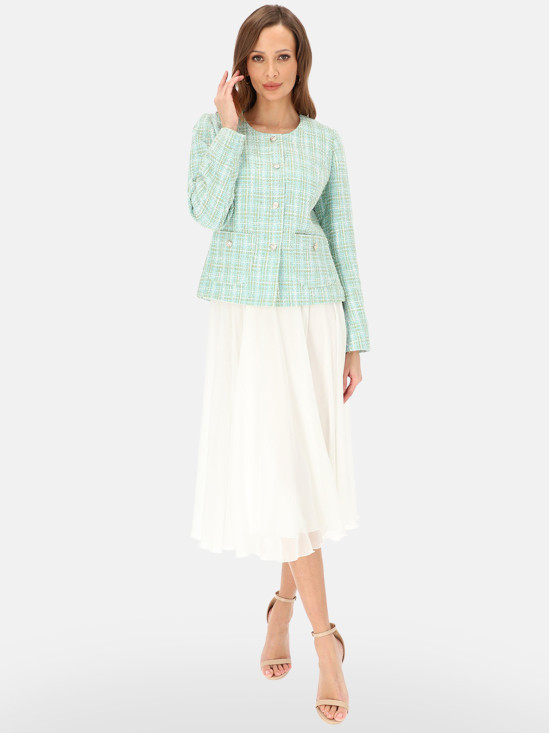  Zielona elegancka marynarka tweedowa L'AF Dori