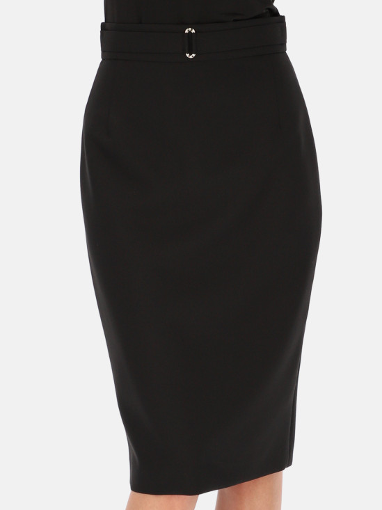  Czarna elegancka spódnica ołówkowa z wysokim stanem L'AF Gazel
