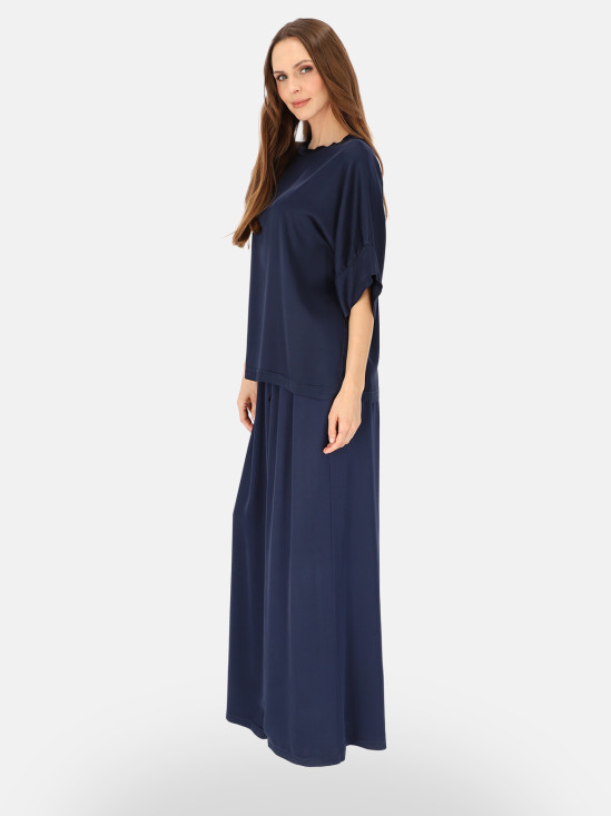  Granatowa bluzka damska z wiskozy L’AF Sheron