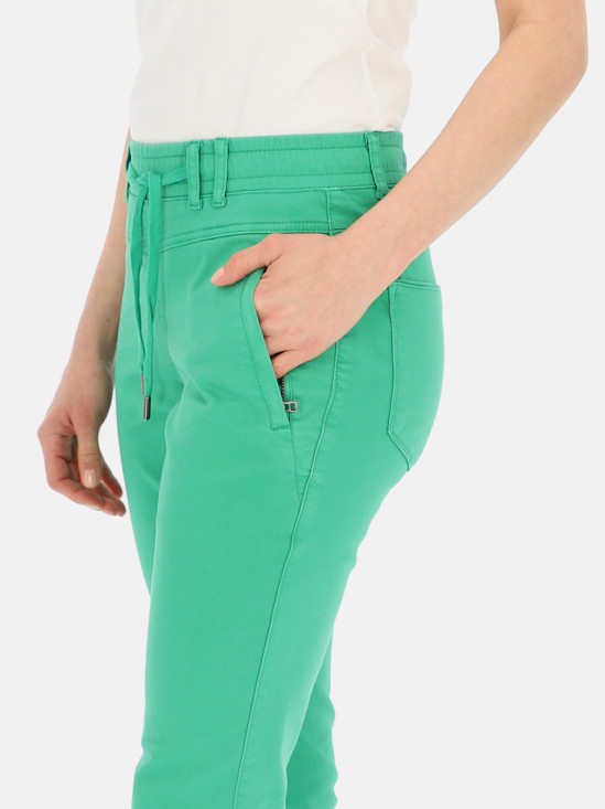  Zielone casualowe spodnie damskie na gumce Red Button Tessy