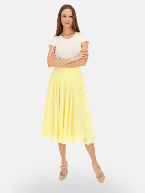  Żółta spódnica rozkloszowana midi L'AF Dori
