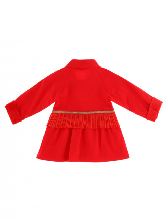  Czerwony płaszcz z plisowaną falbanką Anima by Justyna Steczkowska