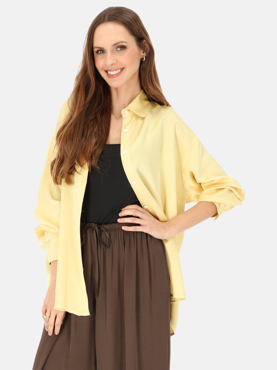  Satynowa zółta koszula damska L'AF Julia