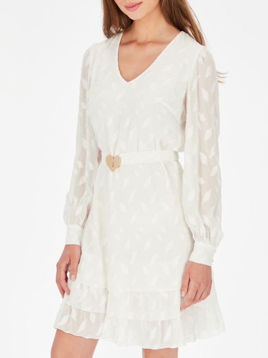  Biała sukienka z falbankami L'AF Lara