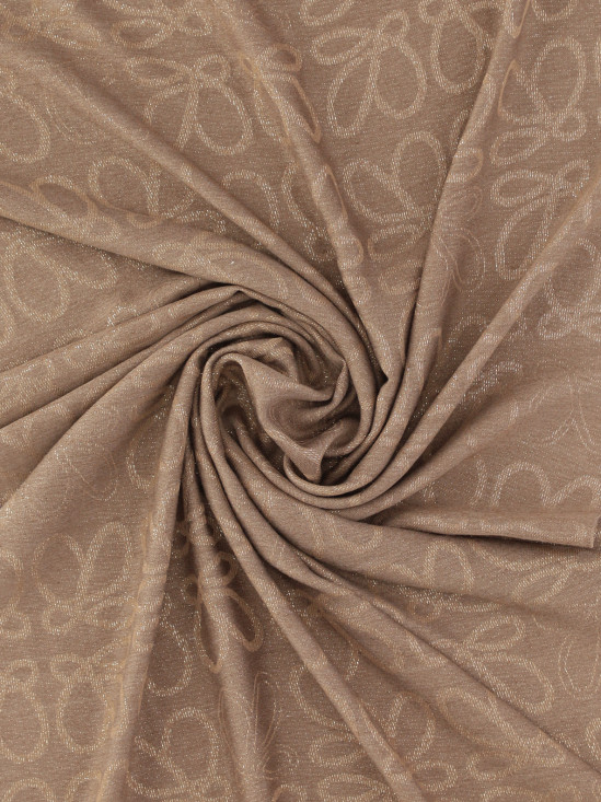  Brązowy szal z geometrycznym złotym wzorem Potis & Verso