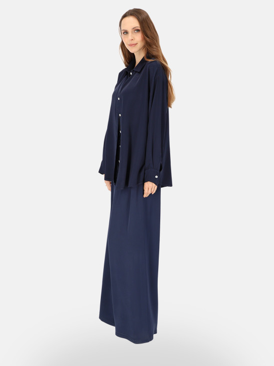  Satynowa granatowa koszula damska L'AF Julia