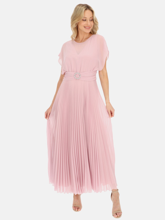  Różowa elegancka plisowana sukienka maxi L'AF Amelia