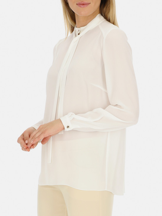  Elegancka biała bluzka z wiązaniem L'AF Cris
