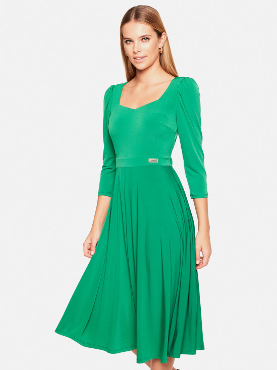  Zielona sukienka rozkloszowana midi L'AF Santana