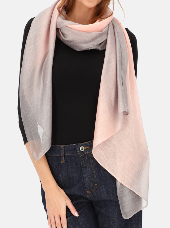  Szary szal jedwabno-bawełniany ombre Potis & Verso