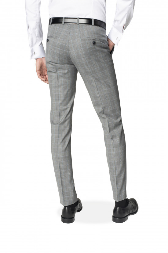  Szare garniturowe spodnie w kratę slim fit Winman BURWIN 315/A