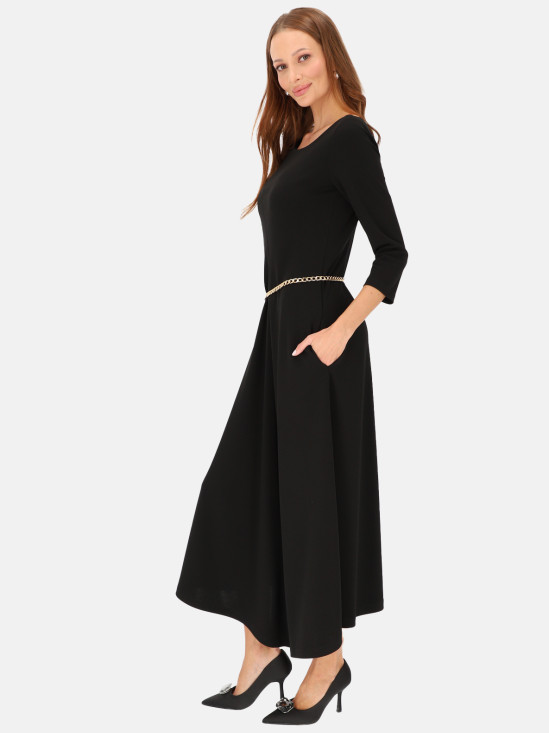  Czarna dzianinowa sukienka maxi L'AF Brenda