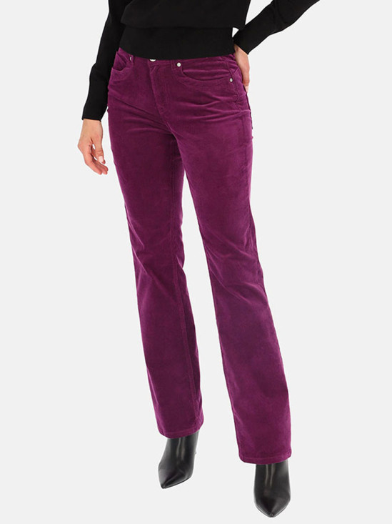  Fioletowe spodnie sztruksowe z prostą nogawką Red Button Babette