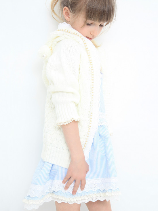  Biały dziecięcy sweter z kapturem Anima by Justyna Steczkowska