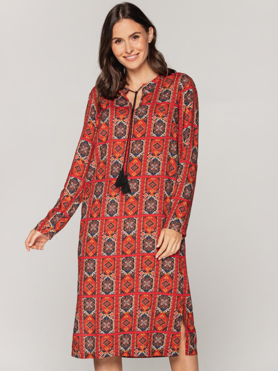  Sukienka w orientalny wzór Bialcon
