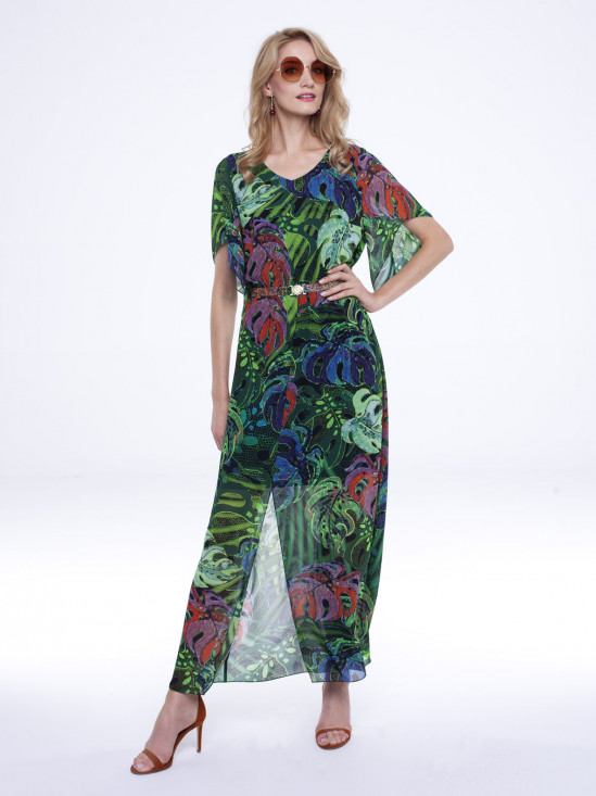  Długa sukienka w tropikalny wzór L'AF Tami