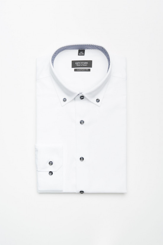  Biała koszula z kołnierzykiem button down Recman BEXLEY 1471 custom fit