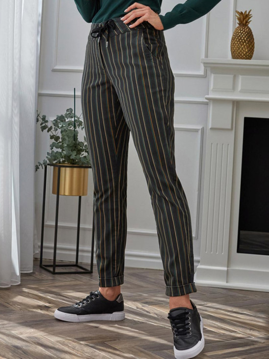  Trousers Red Button SRB2763 Diana Stripe