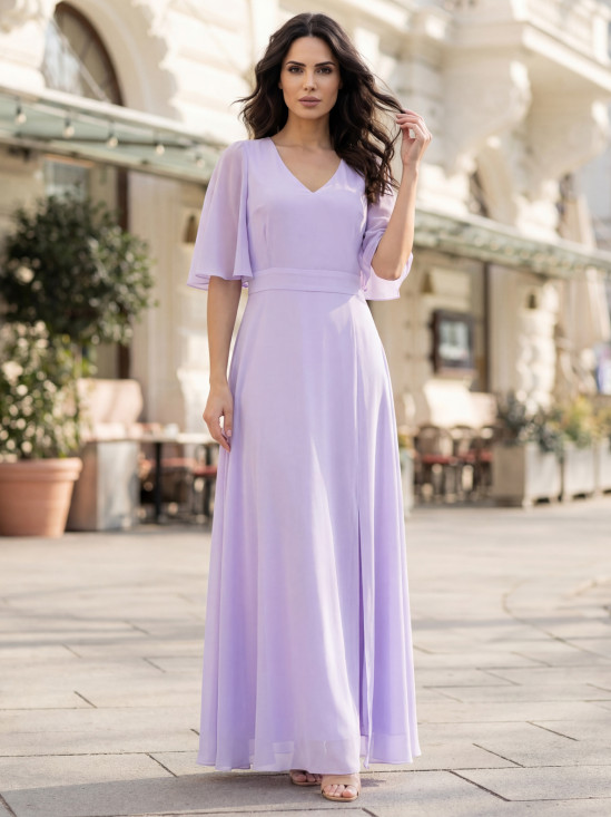  Liliowa elegancka sukienka maxi Potis & Verso Bruna