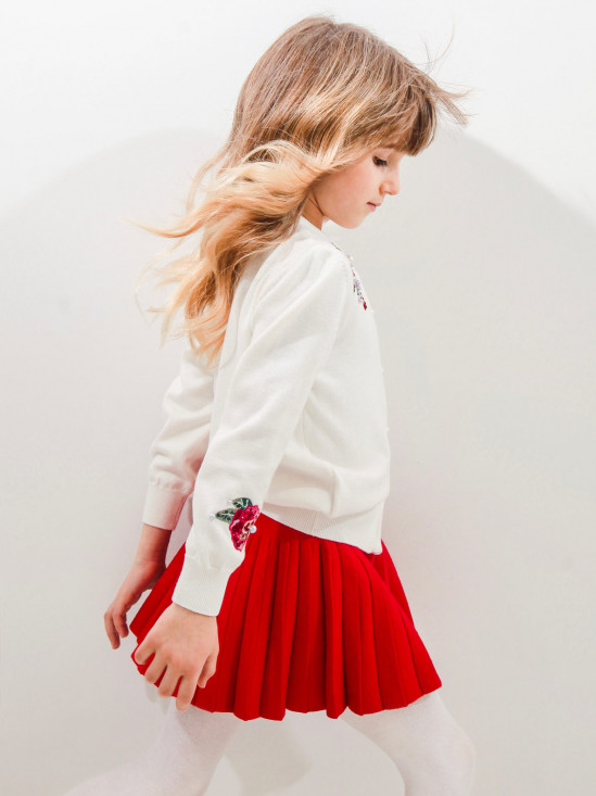  Czerwona plisowana spódnica Anima by Justyna Steczkowska