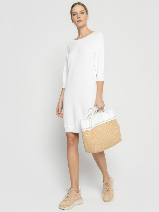  Bawełniana biała sukienka Deni Cler Milano