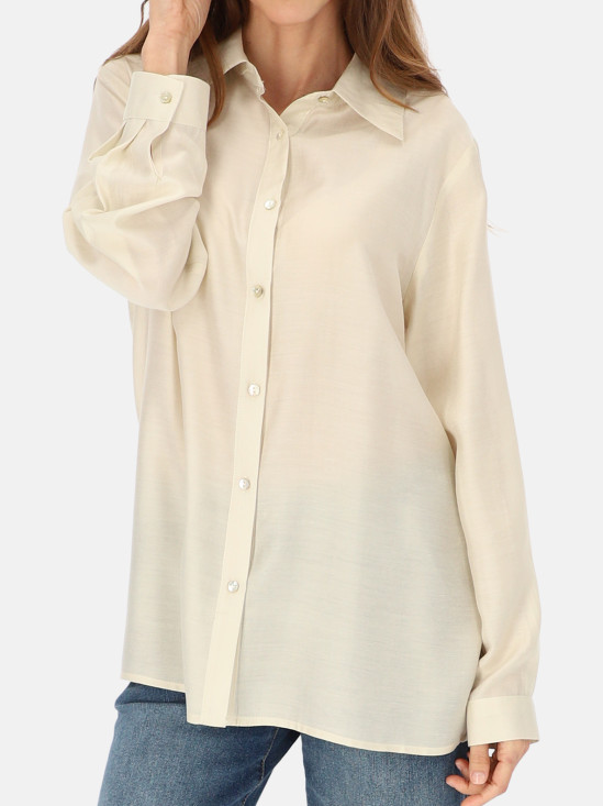  Beżowa elegancka koszula damska L’AF Pola