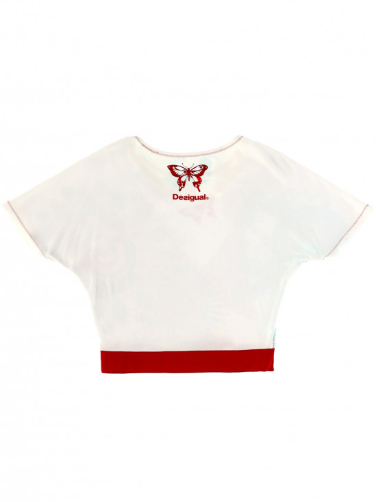  Biały t-shirt z motywem mandali Desigual GINGER