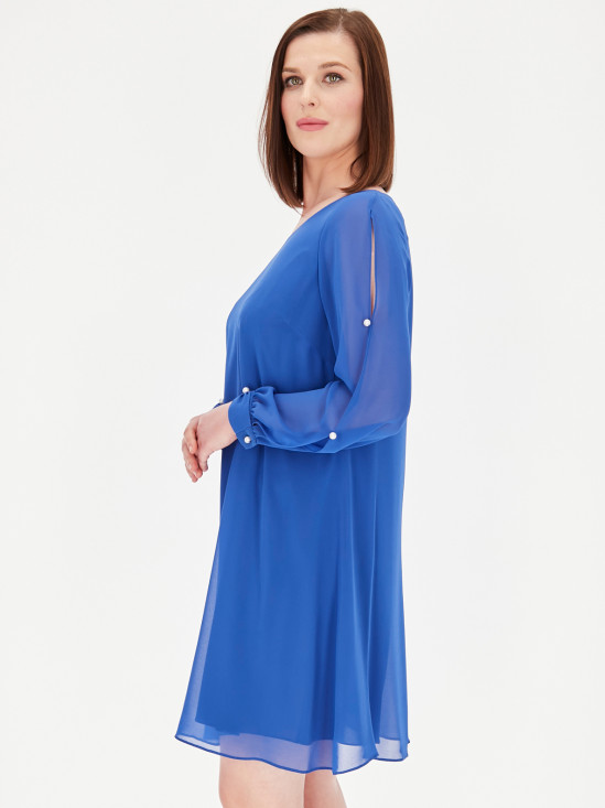  Niebieska sukienka z perełkami Onari Kati