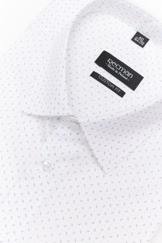  Biała koszula w drobny wzór Recman Coline 3087T custom fit