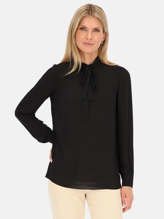  Elegancka czarna bluzka z wiązaniem L'AF Cris