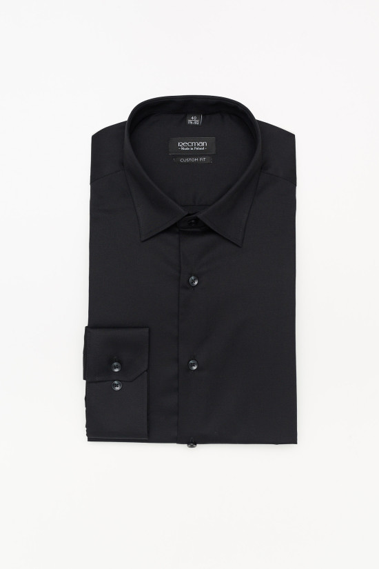  Czarna koszula Recman Versone 3092E custom fit
