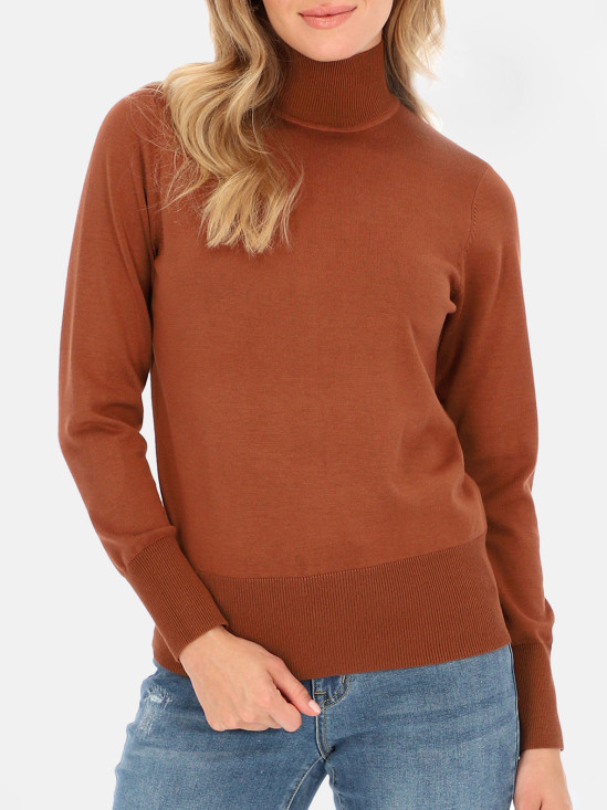  Camelowy sweter typu golf Red Button