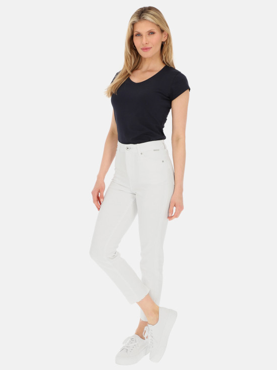  Bawełniane białe jeansy damskie L'AF Dalia