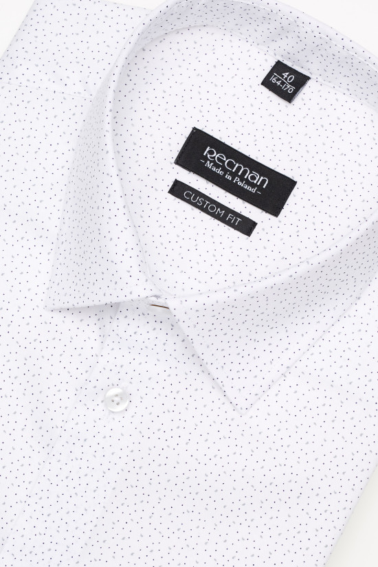  Biała koszula w drobny wzór Recman Coline 3088T custom fit