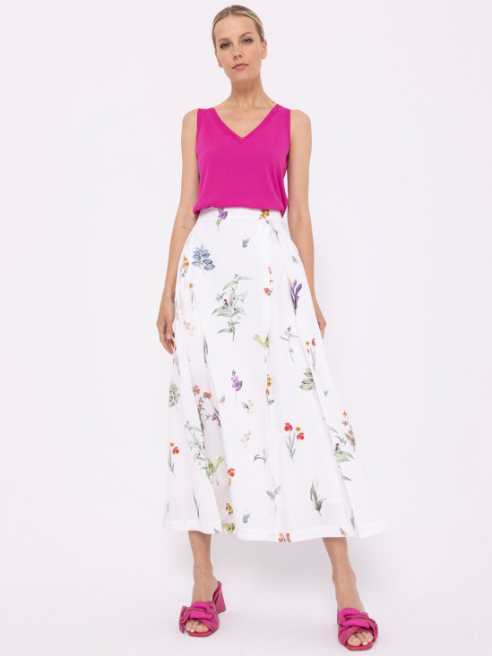  Bawełniana spódnica maxi z kwiatowym wzorem Deni Cler Milano